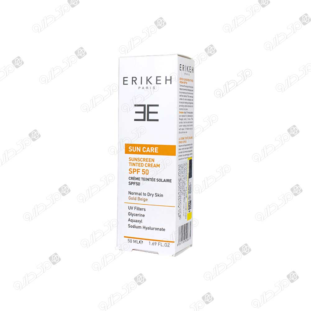 کرم ضد آفتاب پوست خشک و نرمال SPF50 بژ طلایی اریکه
