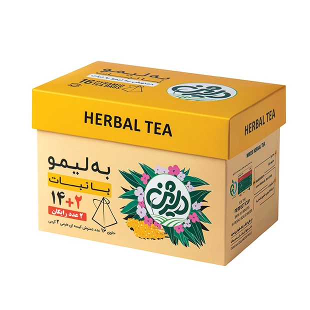 دمنوش گیاهی مخلوط به لیمو با نبات دلژین
