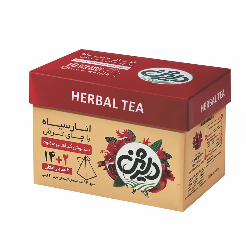 دمنوش گیاهی مخلوط انار سیاه با چای ترش دلژین