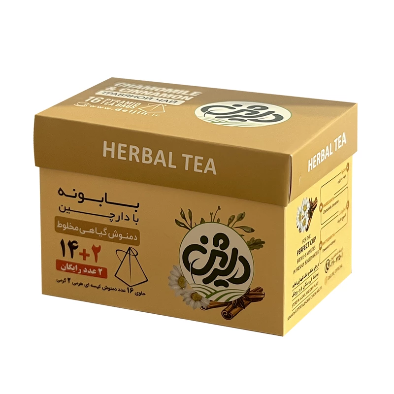 دمنوش گیاهی مخلوط بابونه با دارچین دلژین