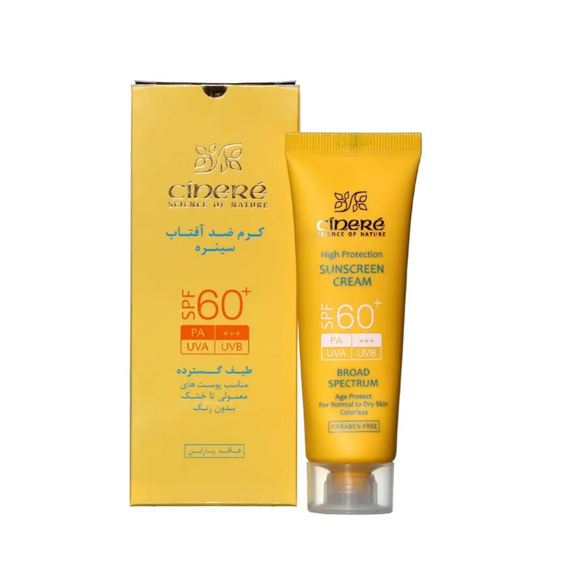 کرم ضد آفتاب مات بی رنگ فاقد چربی SPF60 سینره
