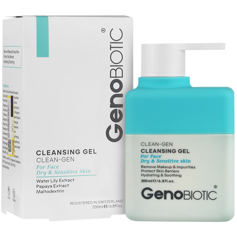 ژل شستشو صورت پوست خشک و حساس ژنوبایوتیک
