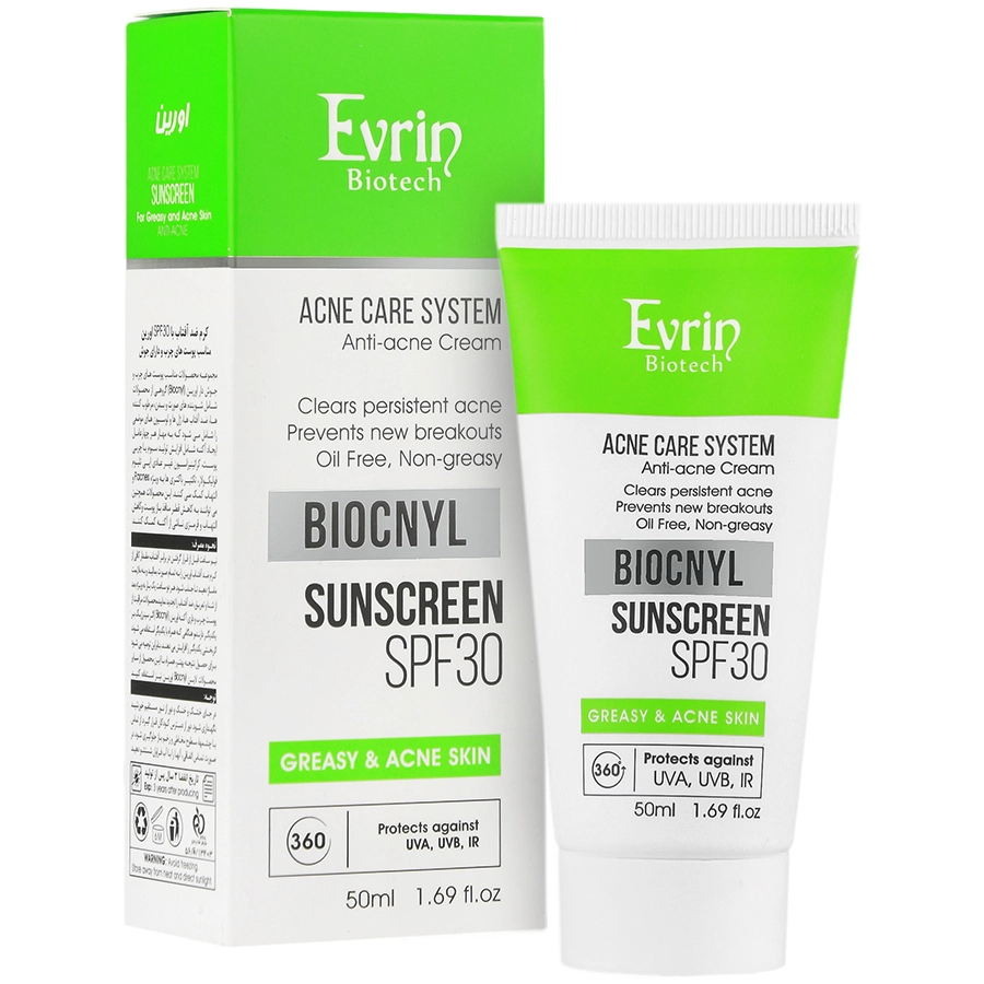 ضد آفتاب پوست چرب بیوکنیل SPF30 اورین بیوتک