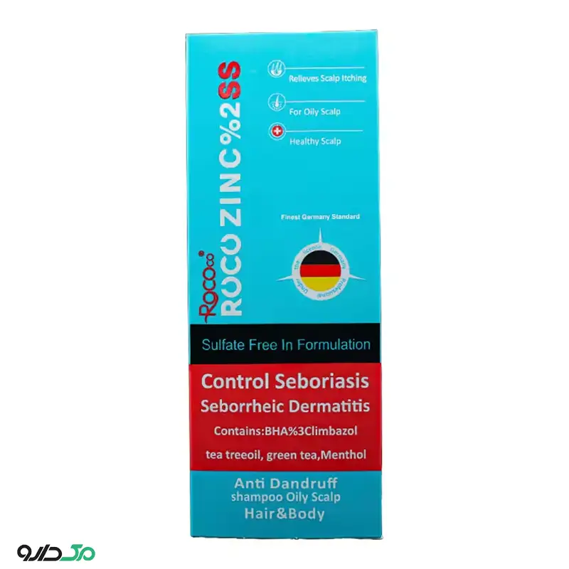 شامپو ضد شوره قوی موی چرب روکوزینک 2 درصد روکوکو